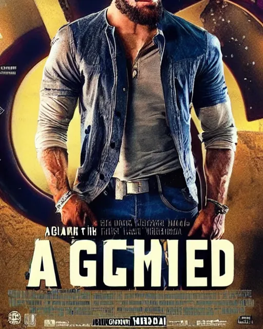 Prompt: a movie about the adventures of Gigachad, movie poster
