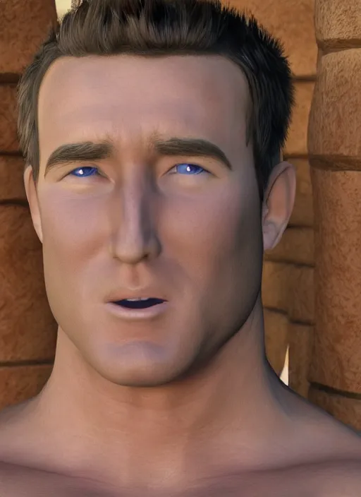 Image similar to billy herrington priest, 4 k, real life photo, photorealistic, high details, detailed face, priest uniform