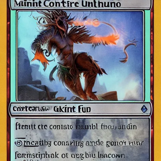 Image similar to mint condition flavortext summon creature banding magic the gathering rare card card mtg Minotaur wearing Denim Jeans MTG Card