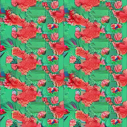 Prompt: floral pattern painting, digital art, repeating pattern