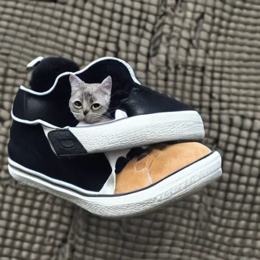 Image similar to photo of a sneaker in the shape of a cute cat