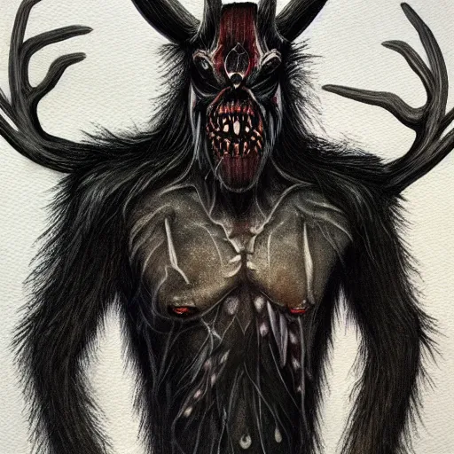 Image similar to until dawn wendigo, painting