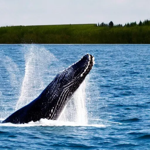 Prompt: a whale swimming in a toilet