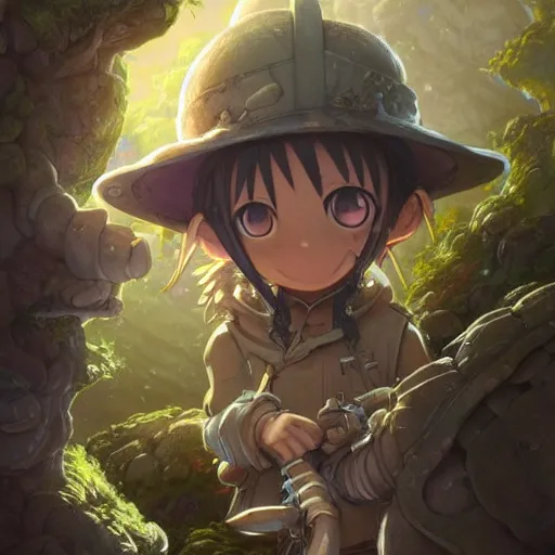 a detailed portrait of a made in abyss character with
