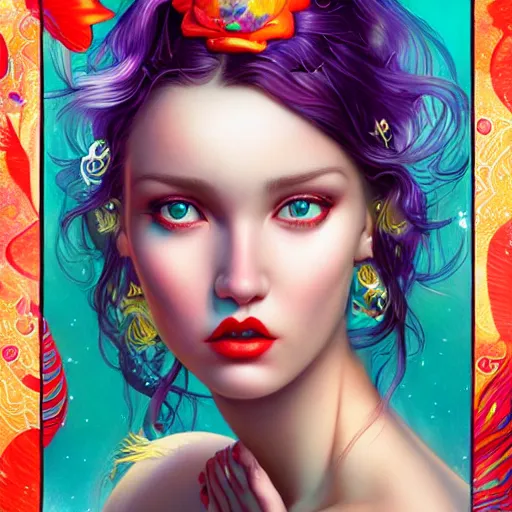 Image similar to mermaid portrait, Pixar style, by Tristan Eaton Stanley Artgerm and Tom Bagshaw.