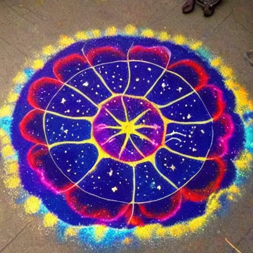 Prompt: ((((Liminal space in outer space)))), rangoli!!!!!