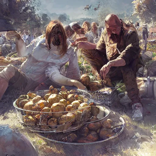 Prompt: The potatoes eaters, by Klaus Wittmann