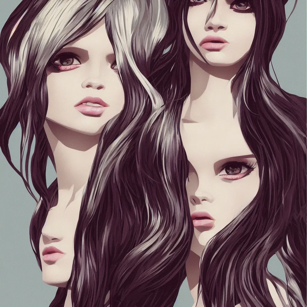 Image similar to portrait of abbey lee by ilya kuvshinov