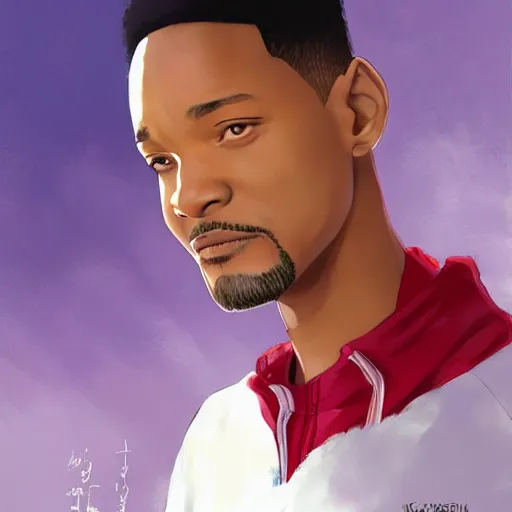 Prompt: will smith anime style, artwork by cushart, krenz