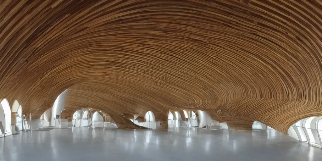 Image similar to smooth curvilinear museum interior