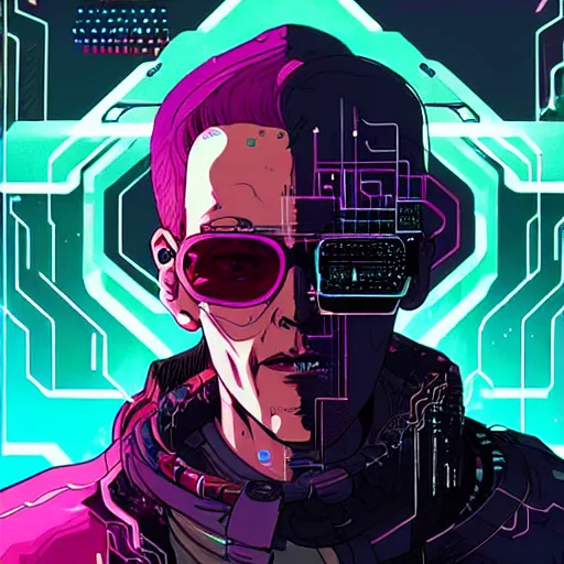 Image similar to a portrait of a neuromancer, cyberpunk concept art by josan gonzales,