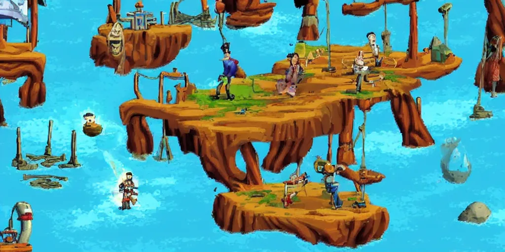 Prompt: the curse of monkey island screenshot
