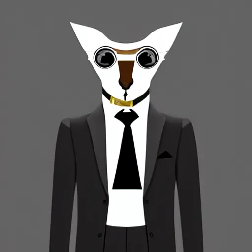 Image similar to spy kangaroo, in a strict suit, avatar image, digital art, minimalism