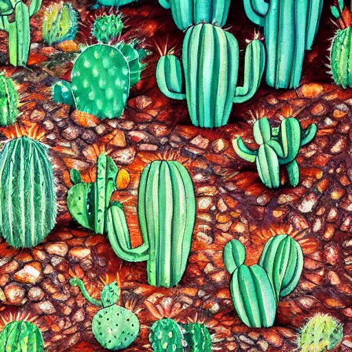 Image similar to a cactus defecating, artwork,