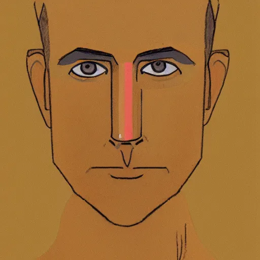 Prompt: lex fridman in mars. focus on face. high definition. illustration by grant wood