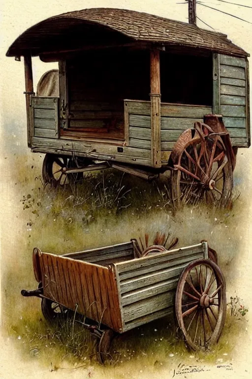 Image similar to (((((1950s wood wagon . muted colors.))))) by Jean-Baptiste Monge !!!!!!!!!!!!!!!!!!!!!!!!!!!