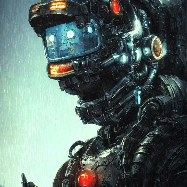 Prompt: a rugged engineer video game retro 8 0 s super mario with cybernetic enhancements, scifi character portrait by greg rutkowski, esuthio, craig mullins, 1 / 4 headshot, cinematic lighting, dystopian scifi gear, gloomy, profile picture, mechanical, half robot, implants, steampunk, gaming