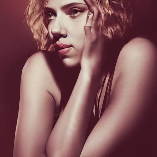 Image similar to photograph of scarlett johansson in a hypnosis session taken by gregsdiary oxana gromova, fess : : high resolution