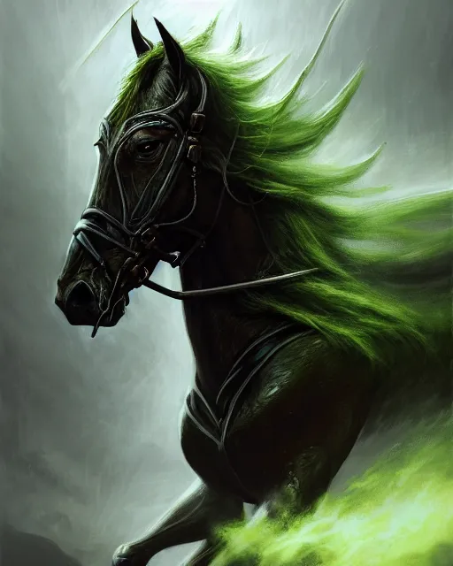 Image similar to concept art by artgerm, pestilence of the four horsemen of the apocalypse, soft green natural light, intricate, hooded death riding a horse, highly detailed dark art, digital painting, artstation, concept art, smooth, sharp focus, illustration, art by greg rutkowski and luis rollo and uang guangjian and gil elvgren, symmetry!