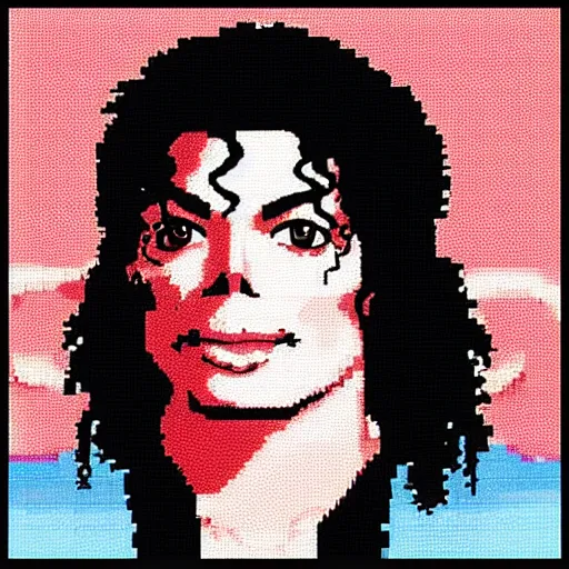 Image similar to Michael Jackson wearing pink as a video game character, pixel art, 2d rpg