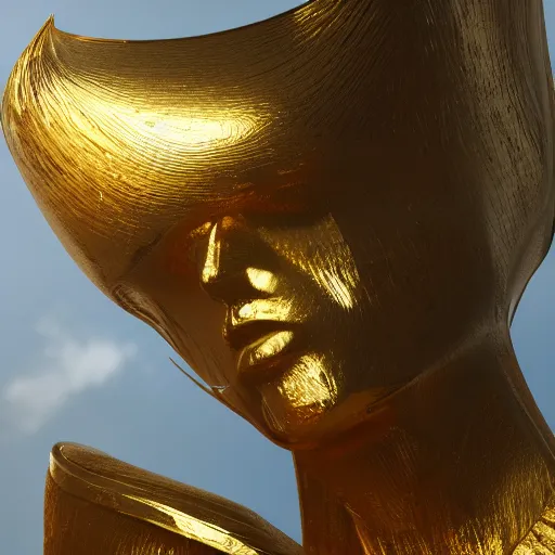 Image similar to king gold statue reflect chrome, 8 k uhd, unreal engine, octane render in the artstyle of finnian macmanus, john park and greg rutkowski