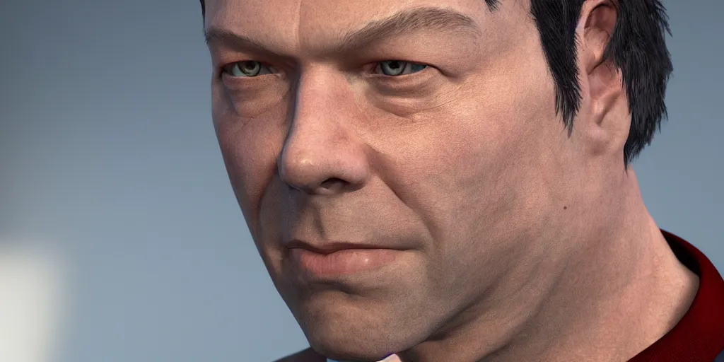 Prompt: phil spencer, head of microsoft, was friends with x - box, portrait, focus on the face, unreal engine rendered, avito, 3 d render, 8 k,