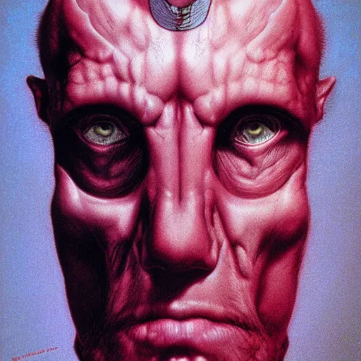 Image similar to multiple faces mutant, portrait by wayne barlowe