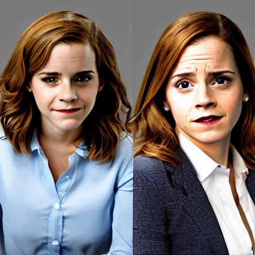 Prompt: emma watson as Pam Beesly in the TV show the office promotional images