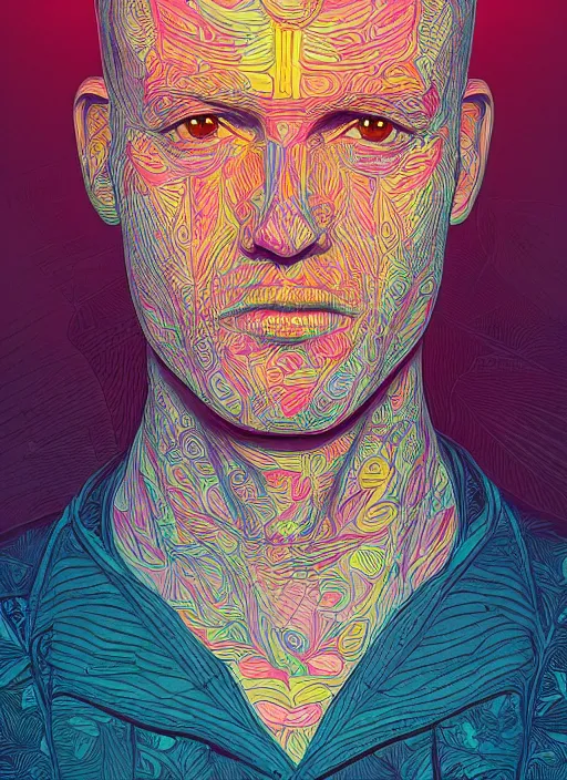 Image similar to portrait of paul graham an ultrafine detailed illustration by james jean, intricate linework, bright colors, final fantasy, behance contest winner, vanitas, angular, altermodern, unreal engine 5 highly rendered, global illumination, radiant light, detailed and intricate environment