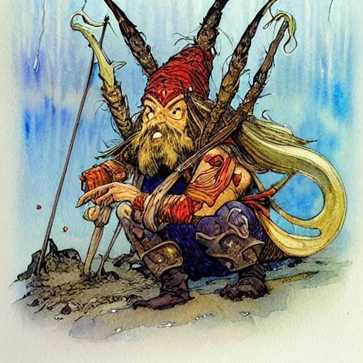 Image similar to a realistic and atmospheric watercolour fantasy character concept art portrait of mr. crabs as a druidic warrior wizard looking at the camera with an intelligent gaze by rebecca guay, michael kaluta, charles vess and jean moebius giraud