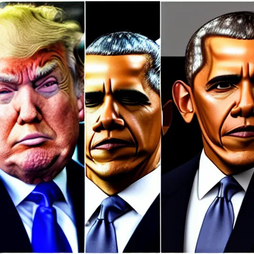 Image similar to combination of the faces of trump and obama