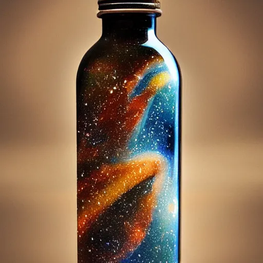 Prompt: Space in a bottle