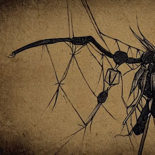 Prompt: A humanoid mosquito, reminiscent of a winged medieval knight. Castlevania style.