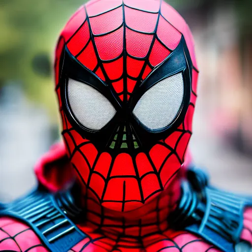 Prompt: dslr portrait still of steampunk spider - man, 8 k, 8 5 mm f 1. 4