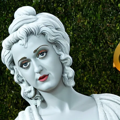 Image similar to katy perry as a greek marble statue