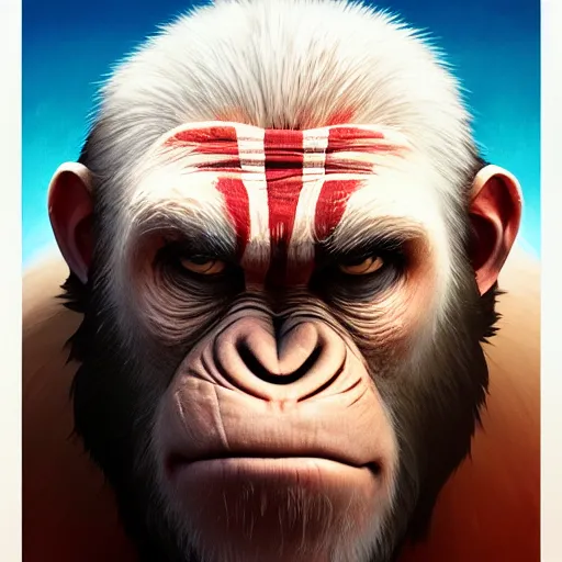 Image similar to face icon stylized minimalist war for the planet of the apes, loftis, cory behance hd by jesper ejsing, by rhads, makoto shinkai and lois van baarle, ilya kuvshinov, rossdraws global illumination