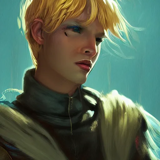 Image similar to A dirty blonde boy thief with daggers, epic fantasy, dreamscape maximized, cinematic lighting, fantasy art illustration, trending on Artstation