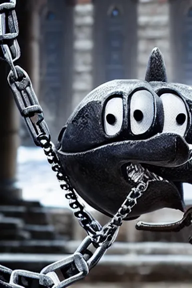 Image similar to very very intricate photorealistic photo of a chain chomp in an episode of game of thrones, photo is in focus with detailed atmospheric lighting, award - winning details