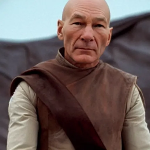 Image similar to patrick stewart as luke skywalker