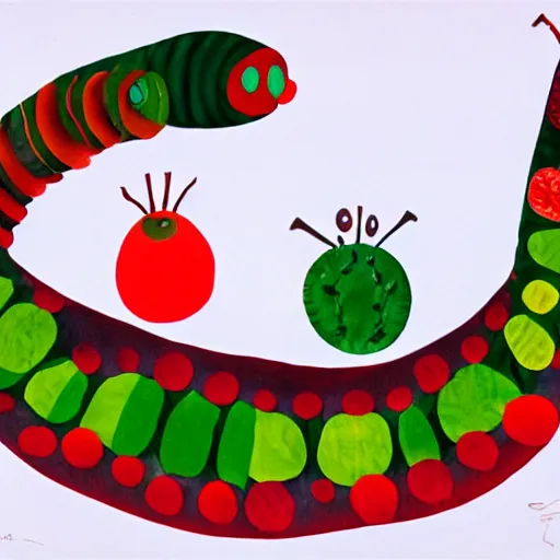 Prompt: the very hungry caterpillar by eric carle