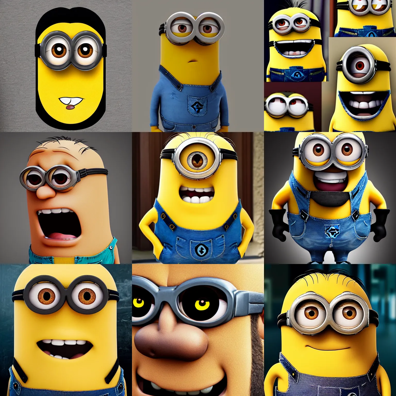 Prompt: a minion with face of dwayne johnson