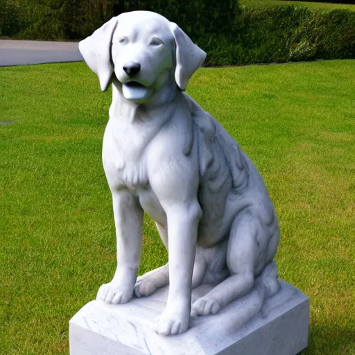 Image similar to marble statue of a dog