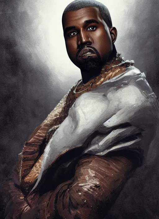 Image similar to Portrait of Kanye West defeating Pete Davidson, marvel comics, dark, intricate, highly detailed, smooth, artstation, digital illustration by Ruan Jia and Mandy Jurgens and Artgerm and Wayne Barlowe and Greg Rutkowski and Frank Frazetta