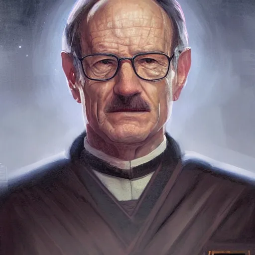 Prompt: portrait of a man by greg rutkowski, chancellor or the galactic alliance, he looks like brian cranston, star wars expanded universe, he is about 6 0 years old, wearing uniform of the galactic alliance, highly detailed portrait, digital painting, artstation, concept art, smooth, sharp foccus ilustration, artstation hq