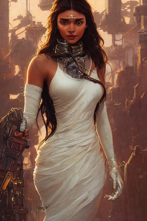 Image similar to ultra realistic illustration, snowy, beautiful brown woman, hacknaut cyberpunk, sci - fi, fantasy, intricate, elegant, highly detailed, digital painting, artstation, concept art, smooth, sharp focus, illustration, art by artgerm and greg rutkowski and alphonse mucha