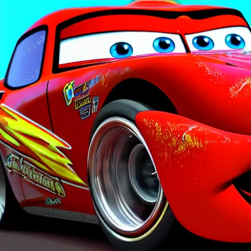 Prompt: Lightning McQueen from cars, photorealistic, hyper detailed, photograph