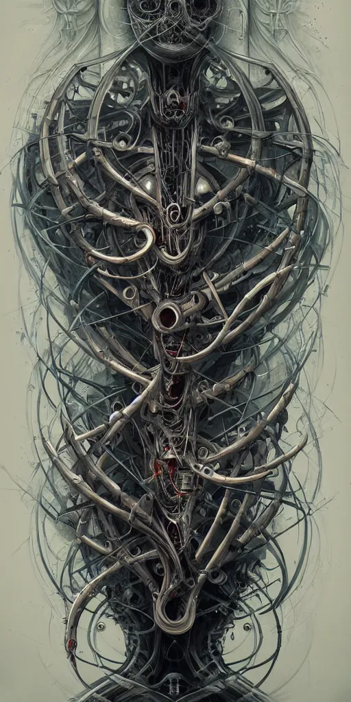 Image similar to biomechanical typography by hr giger and peter mohrbacher