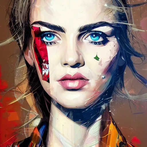 Image similar to beautiful girl portrait by sandra chevrier, artstation, hd