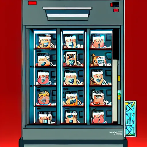 Image similar to a necromantic and depressed mayan vending machine drawn by Sam Youn artstation and Aka Akiman, cinematic lighting, amazing award winning perfect capture, detailed