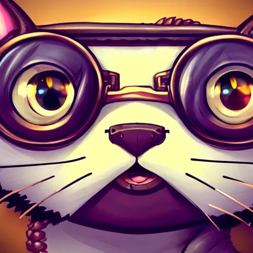 Prompt: a cat with steampunk googles, by ROSS tran, studio ghibli inspired